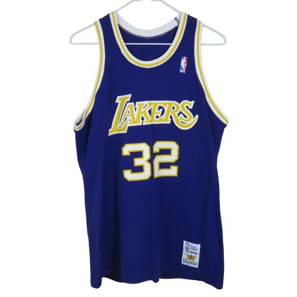 Vintage Sand Knit Magic Johnson #32 Lakers Jersey - Men's L - Picture 1 of 5